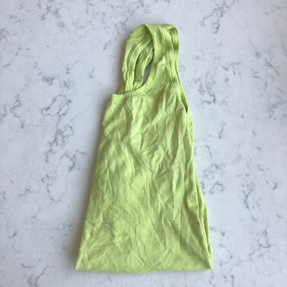 Lululemon Mesh Racerback Green/Yellow Neon Tank